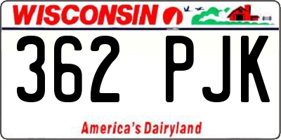 WI license plate 362PJK