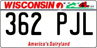WI license plate 362PJL