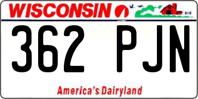 WI license plate 362PJN