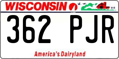 WI license plate 362PJR