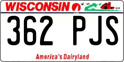 WI license plate 362PJS