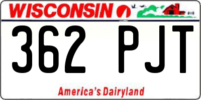 WI license plate 362PJT