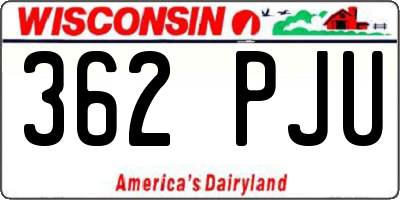 WI license plate 362PJU