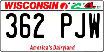 WI license plate 362PJW