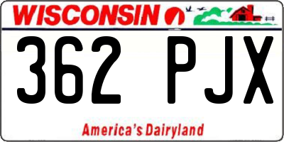 WI license plate 362PJX