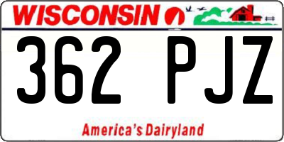 WI license plate 362PJZ