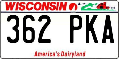 WI license plate 362PKA