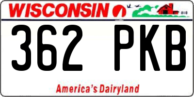 WI license plate 362PKB