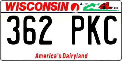 WI license plate 362PKC