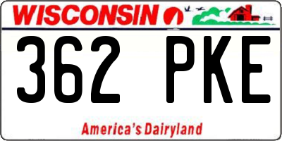 WI license plate 362PKE