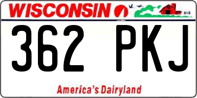 WI license plate 362PKJ