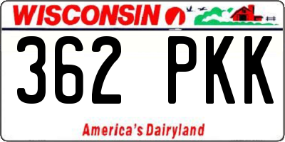 WI license plate 362PKK