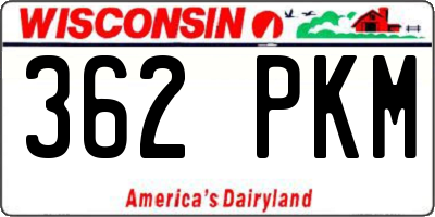 WI license plate 362PKM