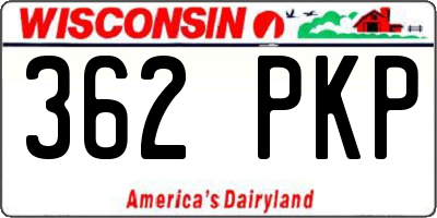 WI license plate 362PKP