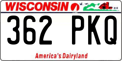 WI license plate 362PKQ