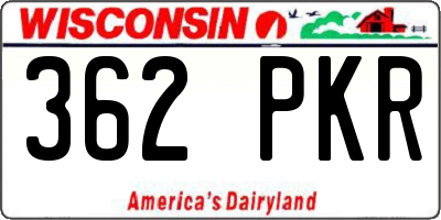 WI license plate 362PKR