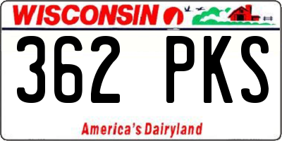 WI license plate 362PKS