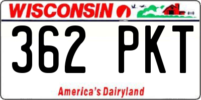 WI license plate 362PKT