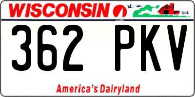 WI license plate 362PKV