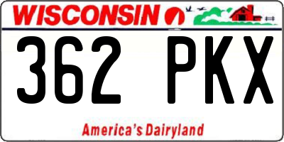 WI license plate 362PKX