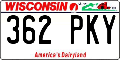 WI license plate 362PKY