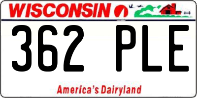 WI license plate 362PLE