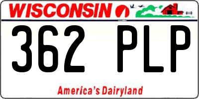 WI license plate 362PLP