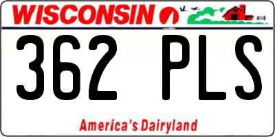 WI license plate 362PLS