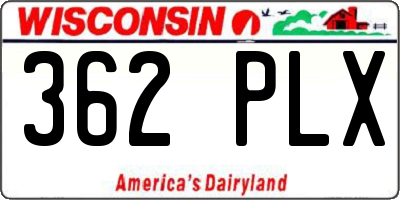 WI license plate 362PLX