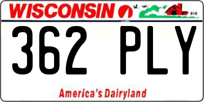 WI license plate 362PLY