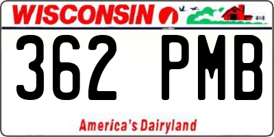 WI license plate 362PMB