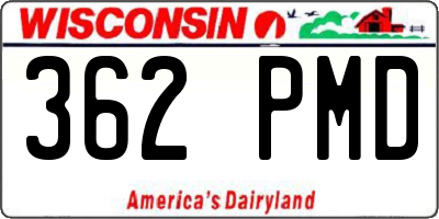 WI license plate 362PMD