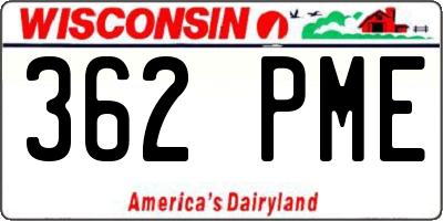 WI license plate 362PME