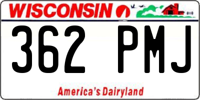 WI license plate 362PMJ