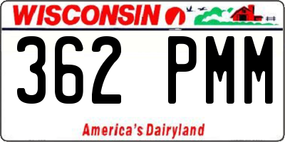 WI license plate 362PMM
