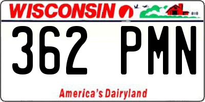 WI license plate 362PMN