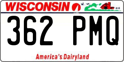 WI license plate 362PMQ
