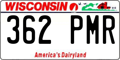 WI license plate 362PMR