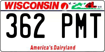 WI license plate 362PMT