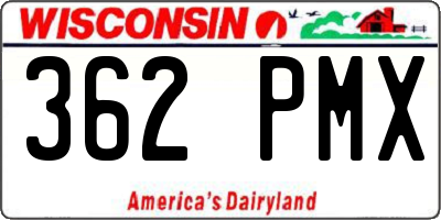 WI license plate 362PMX