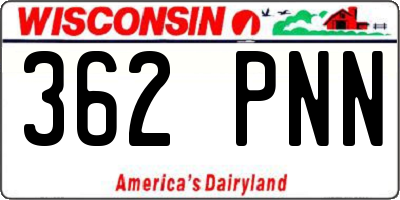 WI license plate 362PNN