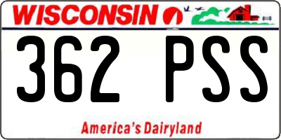 WI license plate 362PSS