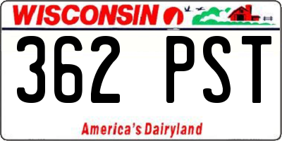 WI license plate 362PST