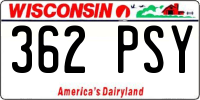 WI license plate 362PSY