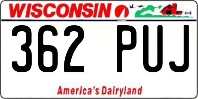 WI license plate 362PUJ