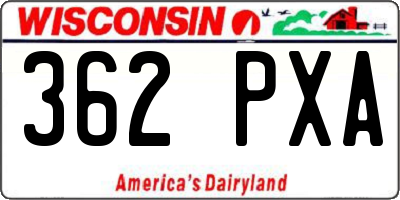 WI license plate 362PXA