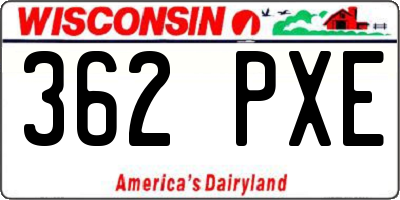 WI license plate 362PXE
