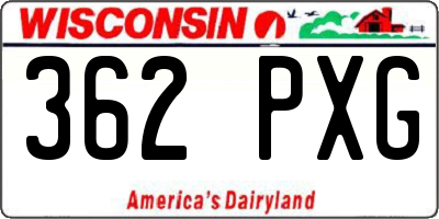 WI license plate 362PXG