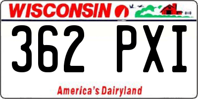 WI license plate 362PXI
