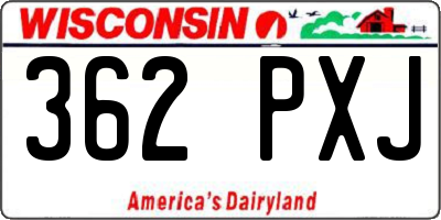WI license plate 362PXJ